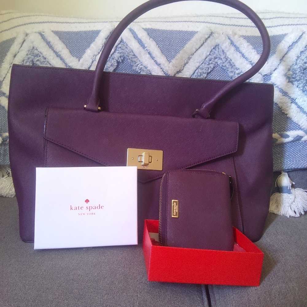 Kate Spade Purple Shoulder Bag Modern Minimalist Design
